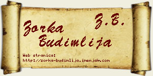 Zorka Budimlija vizit kartica